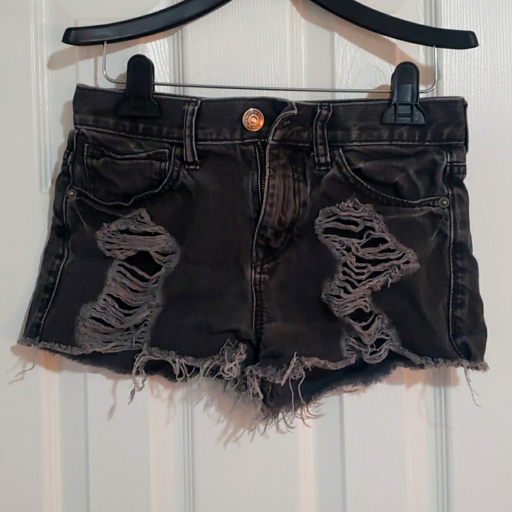 Express Distressed High Waisted Jean Shorts